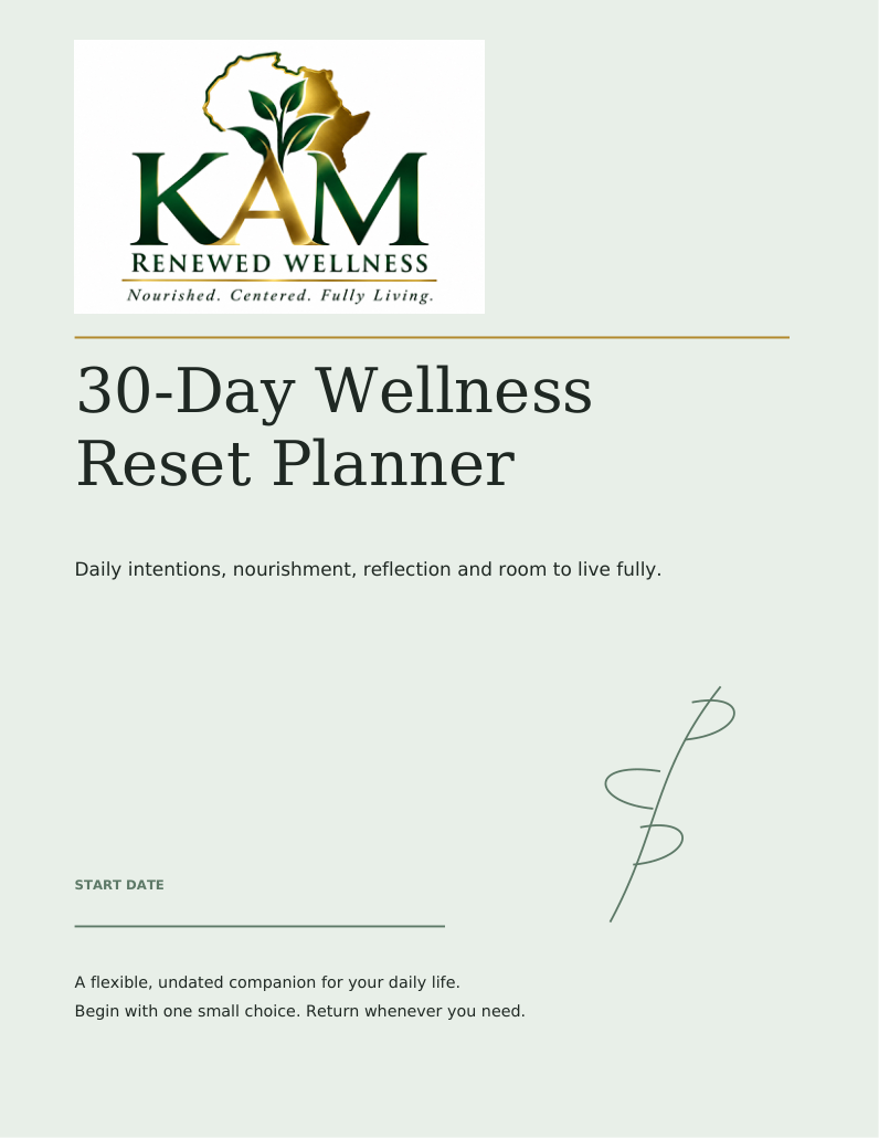 Actual cover of the KAM 30 Day Wellness Reset Planner